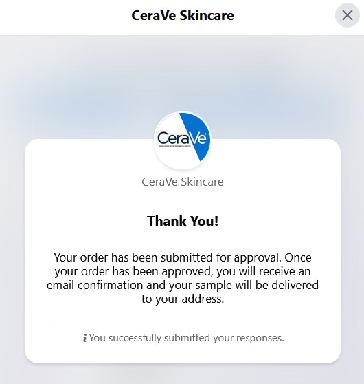 cerave skincare free sample confirmation