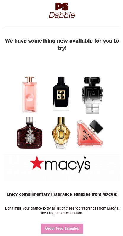 free fragrance box popsugar dabble