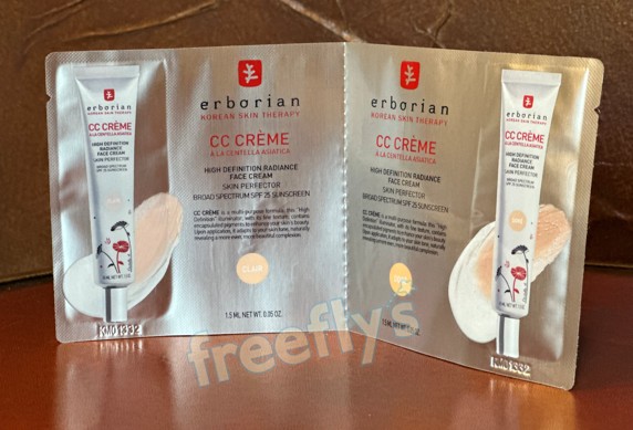 free erborian cc cream samples I received by mail