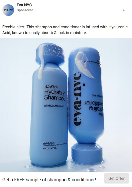 free eva nyc hydrating shampoo conditioner samples
