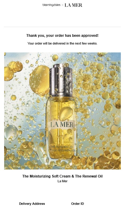free la mer samples confirmation