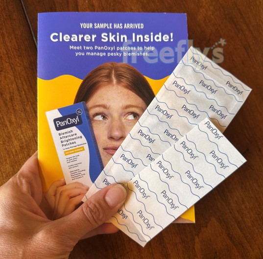 free panoxyl acne patches sample pack that I received