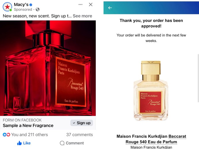 free sample maison francis kurkdjian baccarat rouge 540 offer