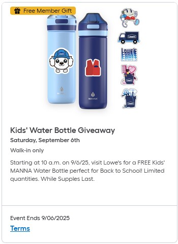 free kids water bottle lowes