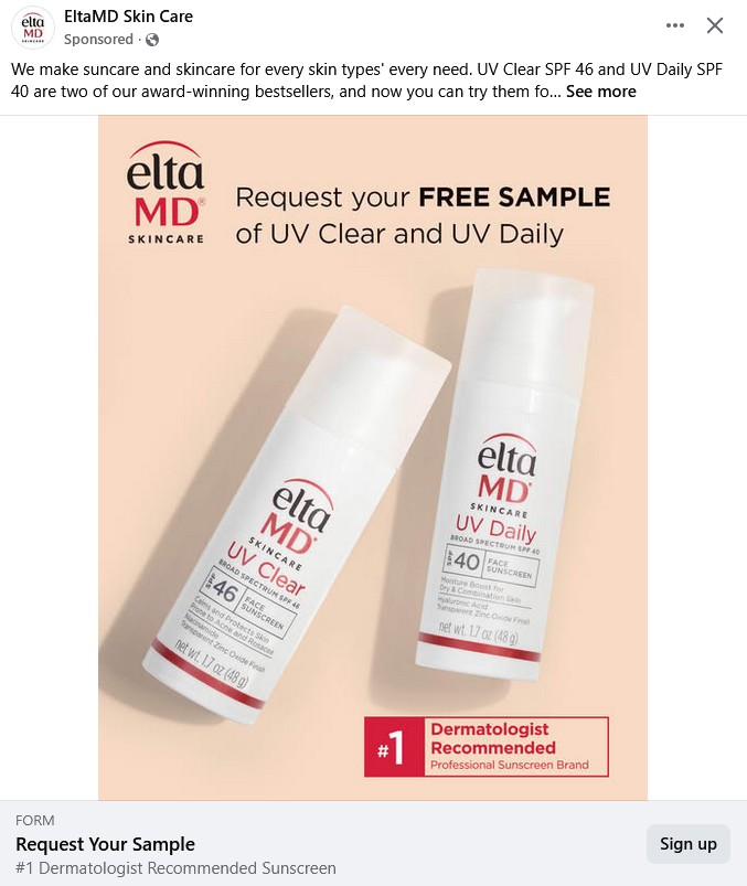free eltamd uv clear and uv daily samples