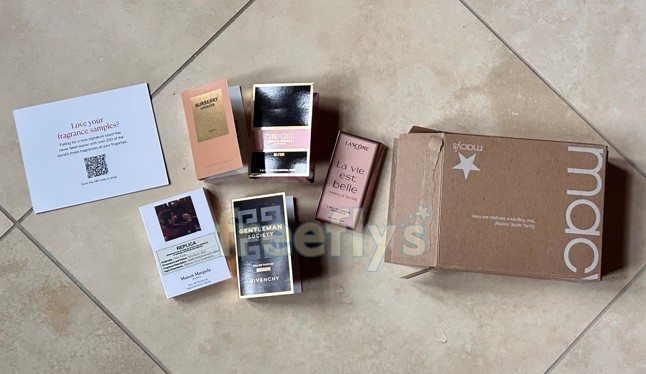 free december 2025 macys fragrance sample box i received