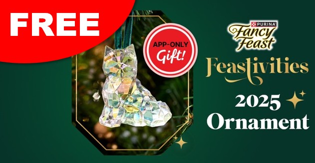 free fancy feast holiday ornamanet 2025