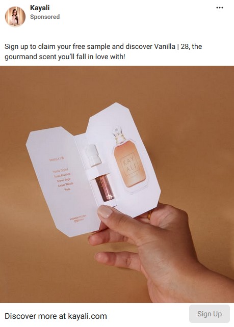 free sample offer kayali vanilla 28