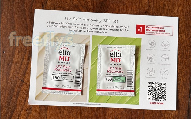free elta md uv skin recovery samples i received