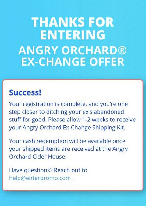 free angry orchard kit confirmation