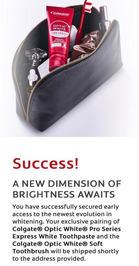 free colgate kit confirmation