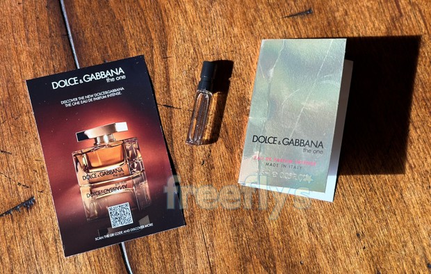 free d&g the one perfume sample i received by mail