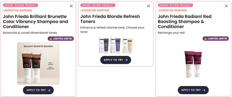 free john frieda hair products