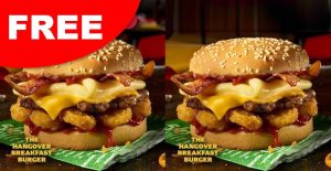 free carls jr hangover breakfast burger
