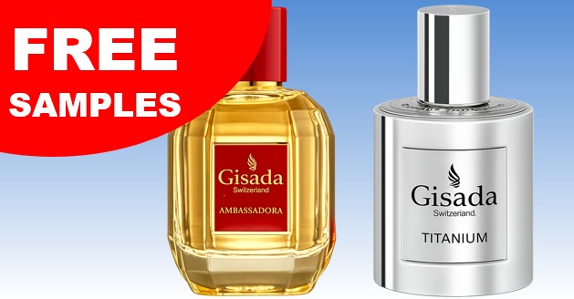 free gisada ambassadora and titanium perfume samples