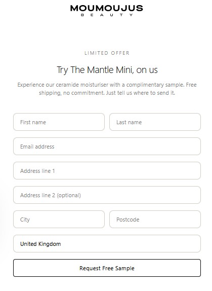 moumoujus beauty sample request form