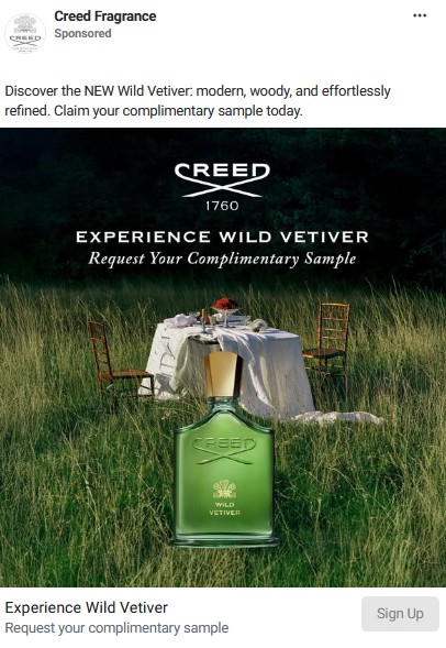 free creed wild vetiver perfume sample offer