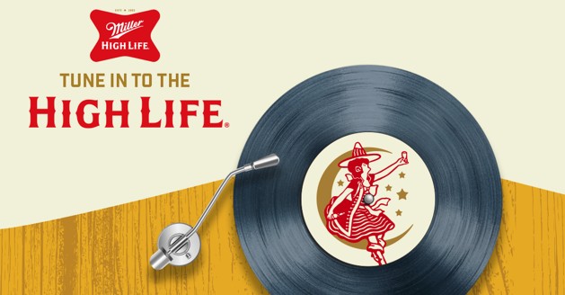 miller lite high life record player tshirts giveaway