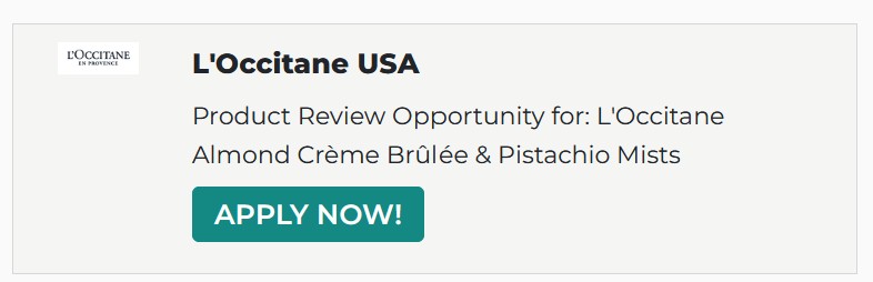 free L'Occitane Almond Crème Brûlée & Pistachio Mists