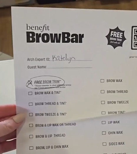 free brow trim at ULTA