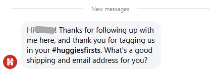 free huggies bodysuit message