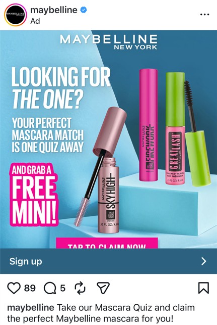 free maybelline masaca mini