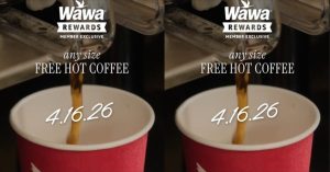 free wawa hot coffee april 2026