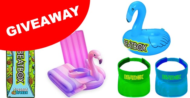 beat box beach towers visors inflatables giveaway