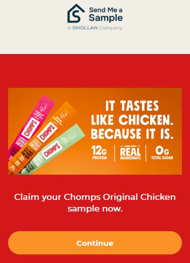 free chomps original chicken sample