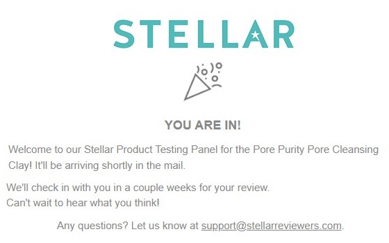 free product confirmation from Stellar