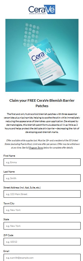 free cerave blemish kit