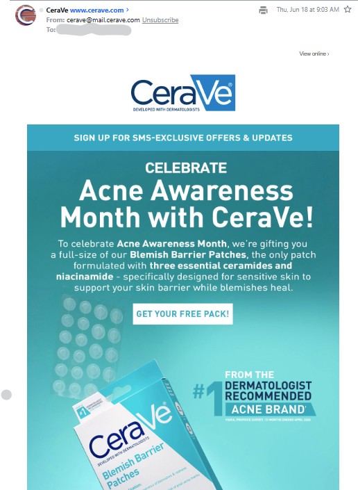 free cerave blemish patches