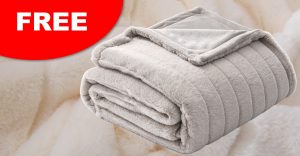 FREE Mainstays Striped Faux Fur Throw Blanket