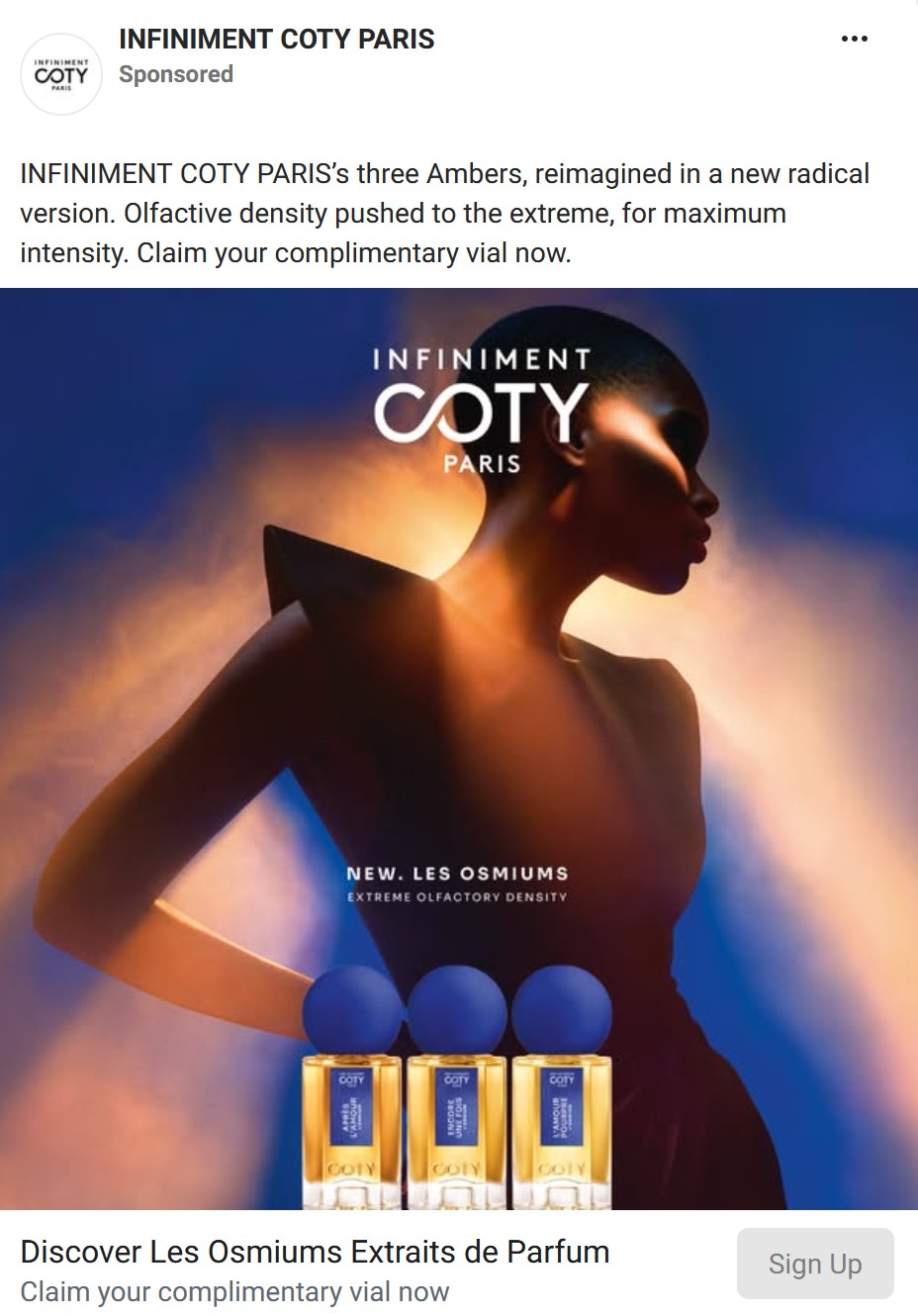 FREE Samples of Infiniment Coty Paris Les Osmiums Extraits de Parfum Collection offer