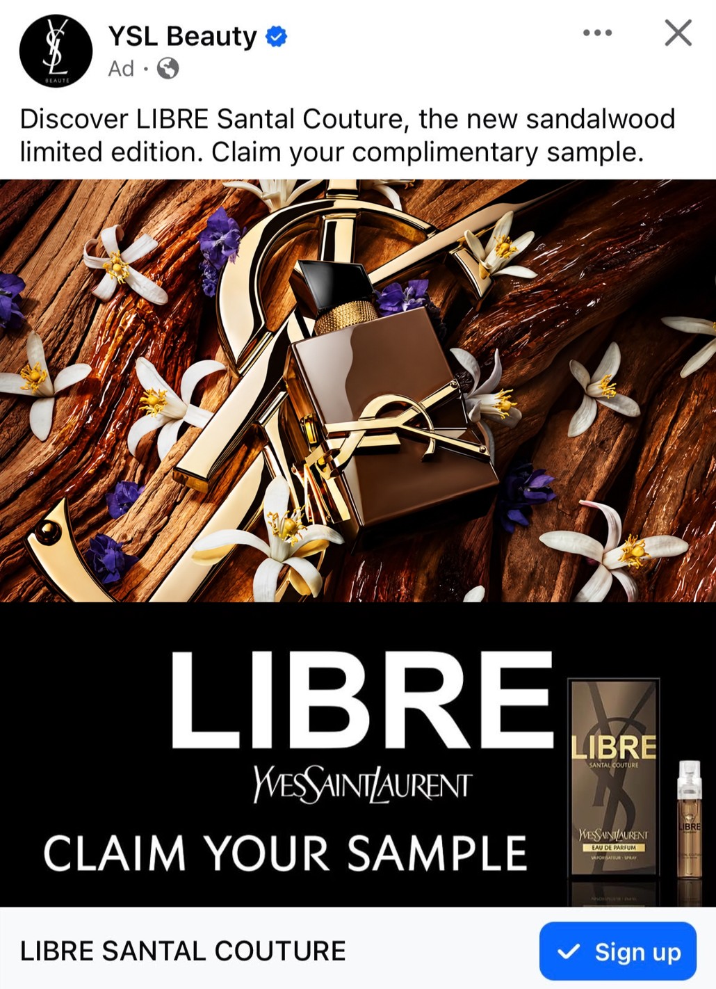FREE YSL Libre Santal Couture Eau de Parfum Sample offer