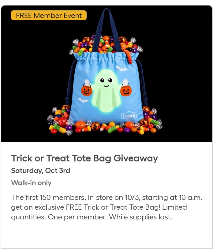 free halloween tote bag lowes