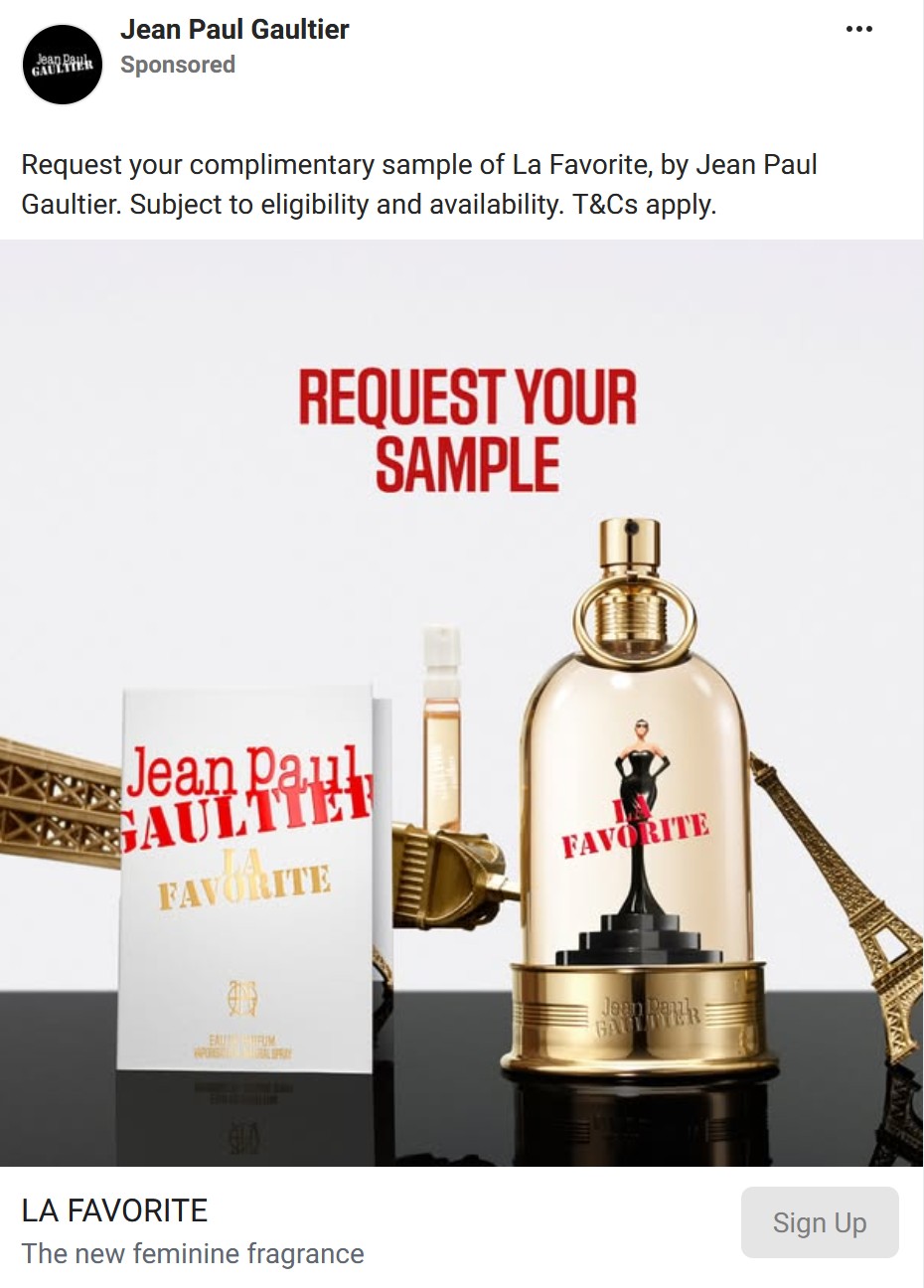 free jean paul gaultier la favorite sample offer