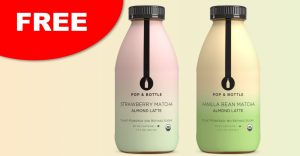 free pop bottle matcha latte