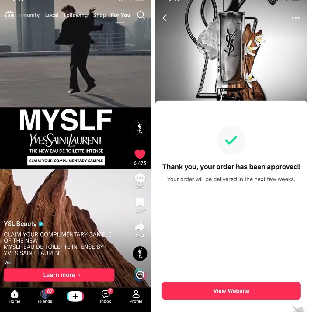 free ysl myslf eau de parfum intense sample offer