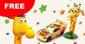 FREE Gold Lightning McQueen Car & FREE Exclusive LEGO Giraffe