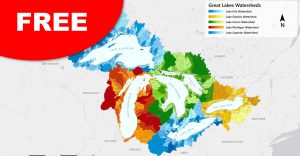 FREE Great Lakes Watersheds Map