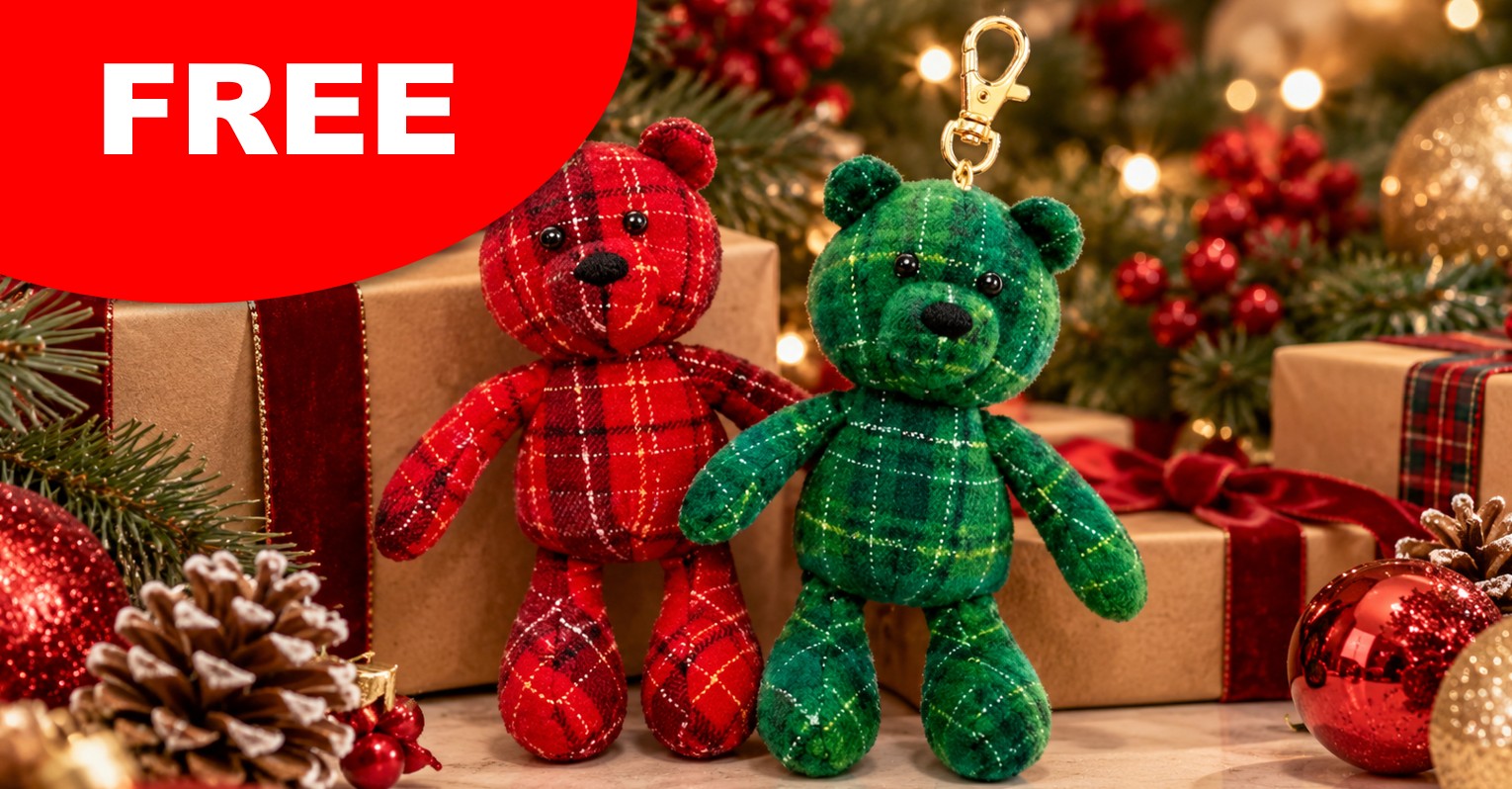 free holiday bear keychains