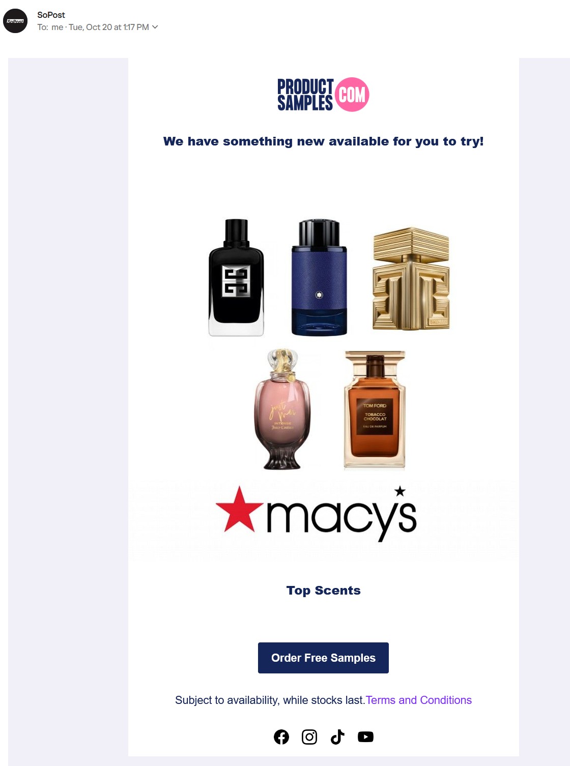 free perfume samples sopost 1026