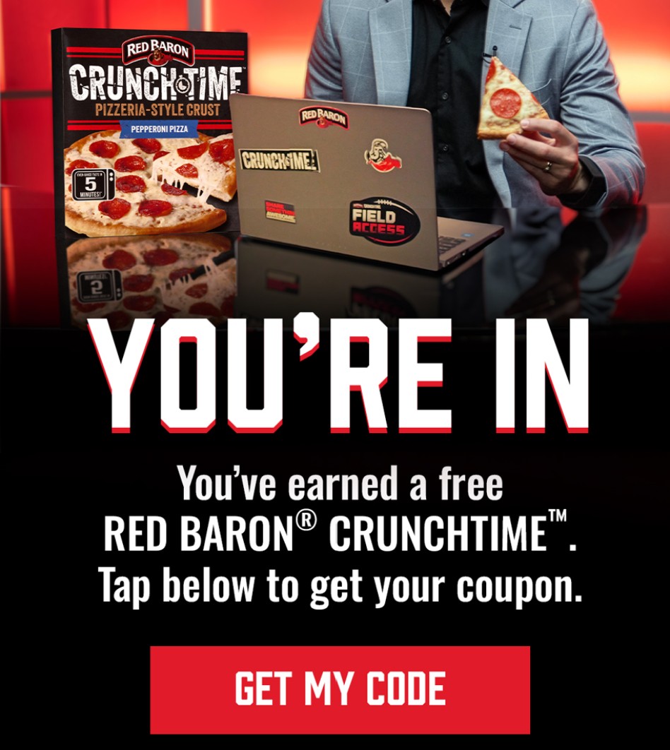 free red barron pizza confirmation