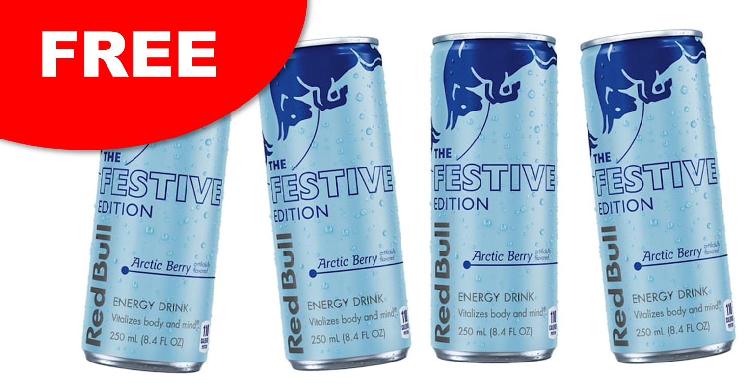 free red bull can festive edition